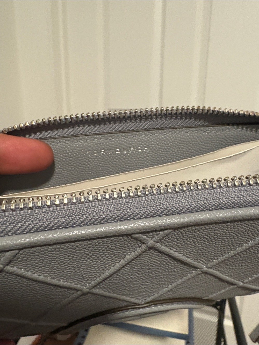 Tory Burch NWT Fleming Soft Grained Zip Continental Wallet In Slate - Picture 6 of 7